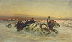 夜明けの疾走する冬のトロイカ 作： Nikolai Egorevich Sverchkov